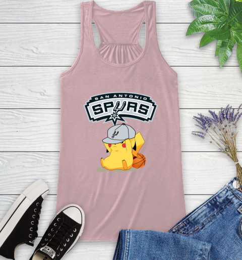 NBA Pikachu Basketball Sports San Antonio Spurs Racerback Tank 11