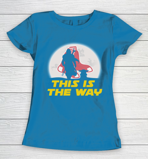 Boston Red Sox MLB Baseball Star Wars Yoda And Mandalorian This Is The Way Women's T-Shirt 6