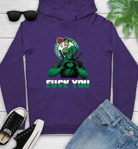 NBA Boston Celtics Deadpool Love You Fuck You Basketball Sports Youth Hoodie 5