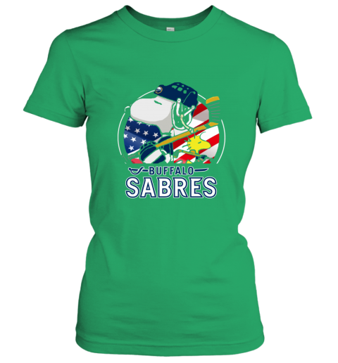 wyk6 buffalo sabres ice hockey snoopy and woodstock nhl ladies t shirt 20 front irish green