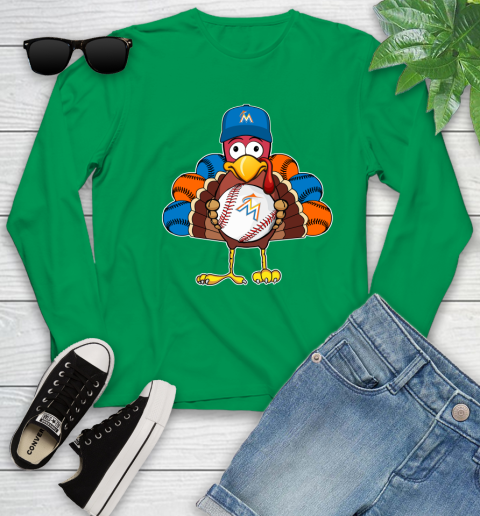 Miami Marlins Turkey thanksgiving Youth Long Sleeve 6
