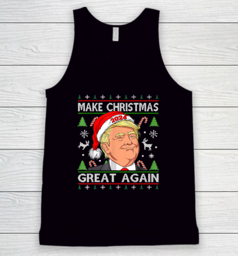Funny Trump 2024 Make Christmas Great Again Ugly Tank Top