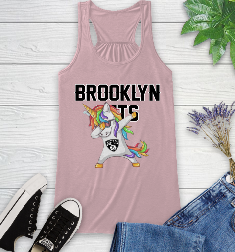 Brooklyn Nets NBA Basketball Funny Unicorn Dabbing Sports Racerback Tank 11