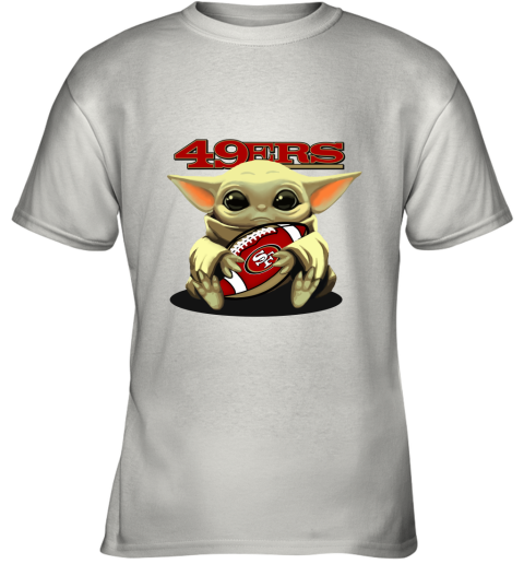 Baby Yoda Loves The San Francisco 49ers Star Wars NFL Youth T-Shirt 