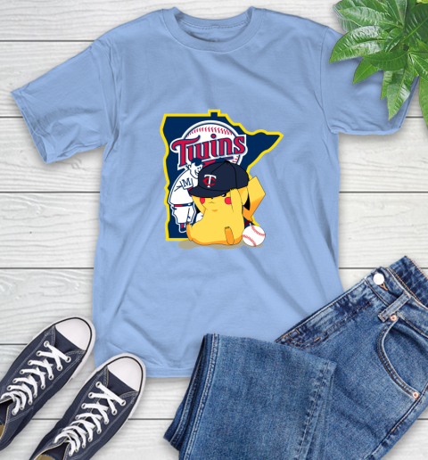 MLB Pikachu Baseball Sports Minnesota Twins T-Shirt 11