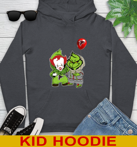 Atlanta Falcons Baby Pennywise Grinch Christmas NFL Football Youth Hoodie 9