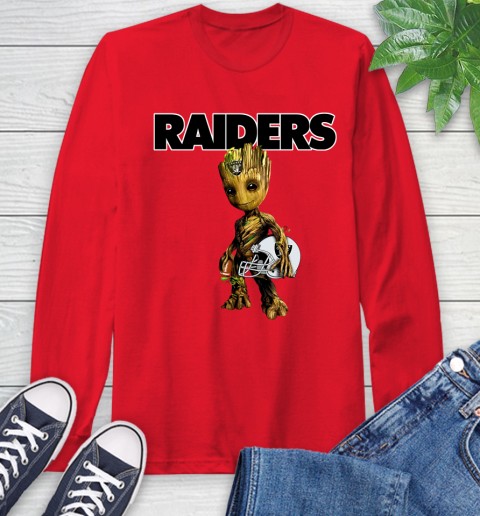 Oakland Raiders NFL Football Groot Marvel Guardians Of The Galaxy Long Sleeve T-Shirt 10