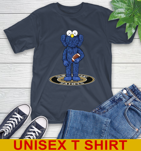 NFL Football New Orleans Saints Kaws Bff Blue Figure Shirt T-Shirt 4