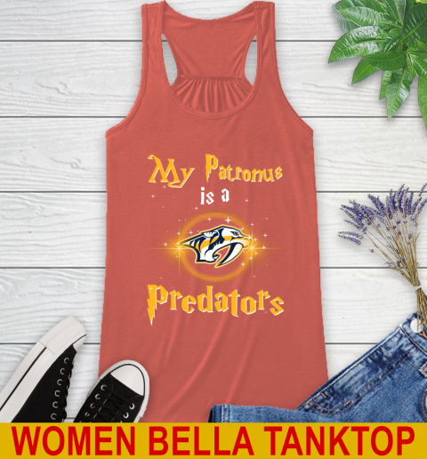 NHL Hockey Harry Potter My Patronus Is A Nashville Predators Racerback Tank 3