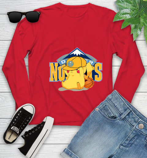 NBA Pikachu Basketball Sports Denver Nuggets Youth Long Sleeve 11