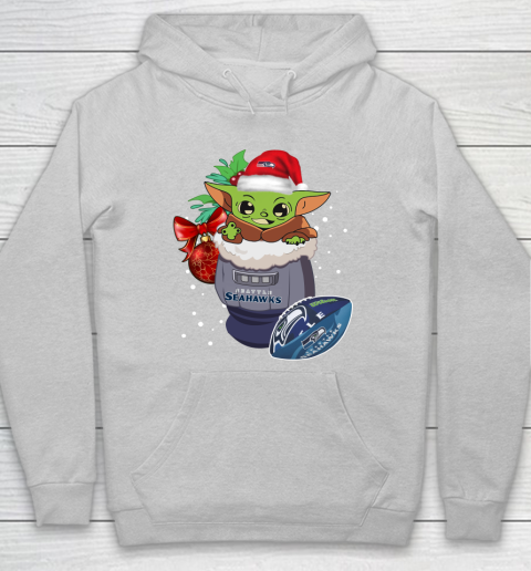 Seattle Seahawks Christmas Baby Yoda Star Wars Funny Happy NFL Hoodie 6