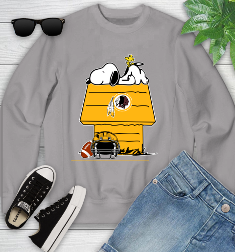 Washington Redskins NFL Football Snoopy Woodstock The Peanuts Movie Youth Sweatshirt 4