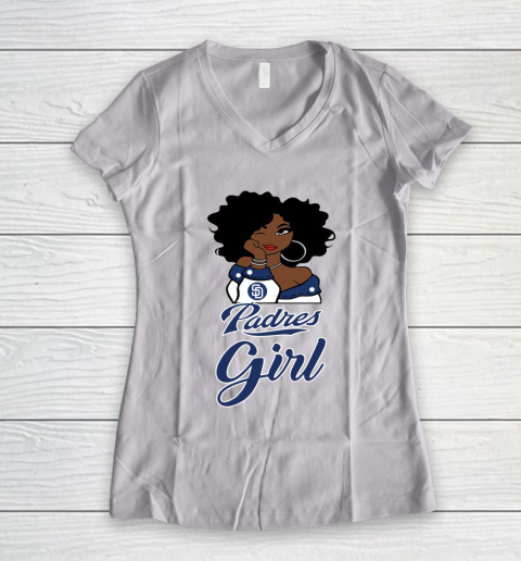 San Diego Padress Girl MLB Women's V-Neck T-Shirt 2