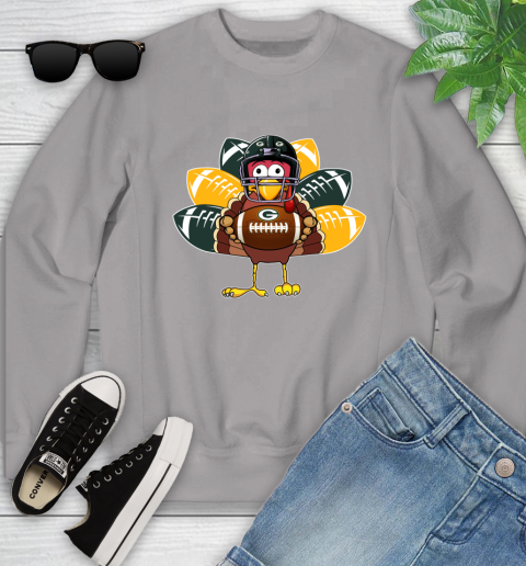 Green Bay Packers Turkey Thanksgiving Day Youth Sweatshirt 4