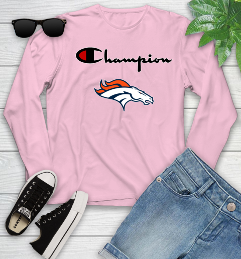 NFL Football Denver Broncos Champion Shirt Youth Long Sleeve 8