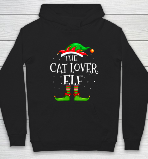 Cat Lover Elf Family Matching Christmas Group Gift Pajama Hoodie