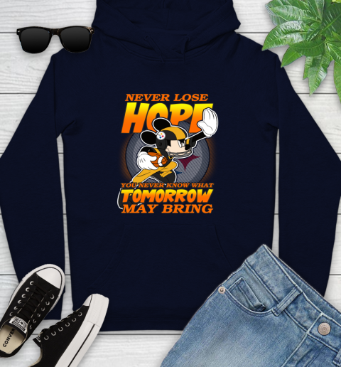 Pittsburgh Steelers NFL Football Mickey Disney Never Lose Hope Youth Hoodie 4 Pittsburgh Steelers NFL Football Mickey Disney Never Lose Hope Youth Hoodie - Image 4