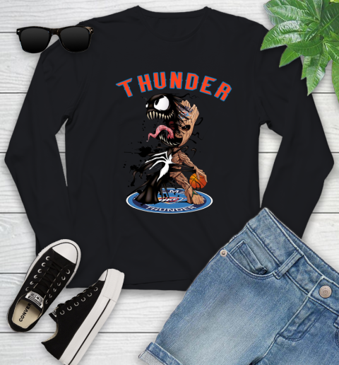 NBA Oklahoma City Thunder Basketball Venom Groot Guardians Of The Galaxy Youth Long Sleeve 2
