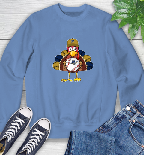 Milwaukee Brewers Turkey thanksgiving Sweatshirt 11