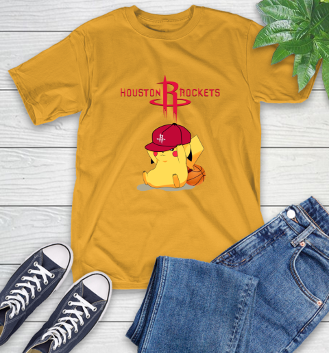 NBA Pikachu Basketball Sports Houston Rockets T-Shirt 3