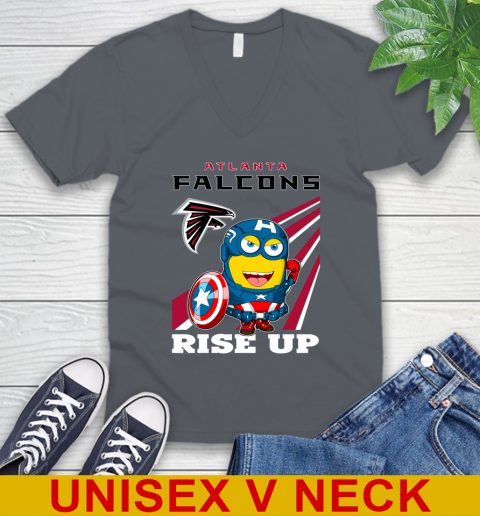 NFL Football Atlanta Falcons Captain America Marvel Avengers Minion Shirt V-Neck T-Shirt 4
