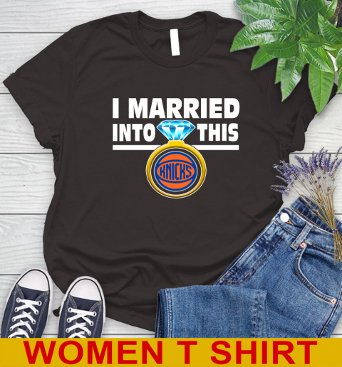 New York Knicks NBA Basketball I Married Into This My Team Sports Women's T-Shirt 10 New York Knicks NBA Basketball I Married Into This My Team Sports Women's T-Shirt - Image 10