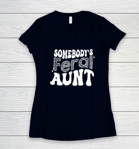 Somebody's Feral Aunt Women's V-Neck T-Shirt - Image 3