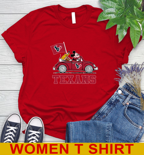 NFL Football Houston Texans Pluto Mickey Driving Disney Shirt Women's T-Shirt 11 NFL Football Houston Texans Pluto Mickey Driving Disney Shirt Women's T-Shirt - Image 11