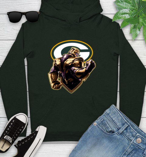 NFL Thanos Avengers Endgame Football Sports Green Bay Packers Youth Hoodie 13
