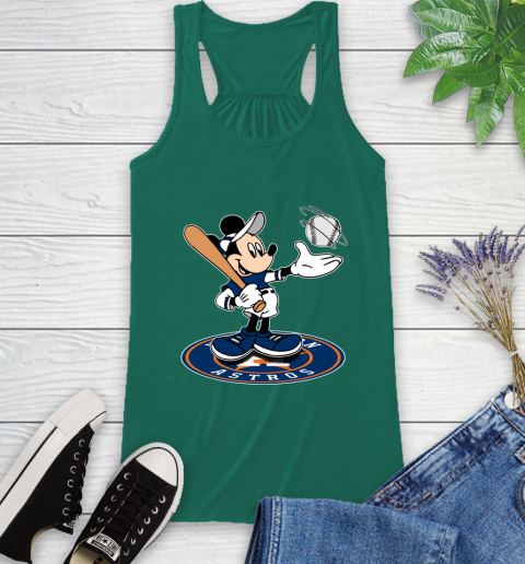 MLB Baseball Houston Astros Cheerful Mickey Disney Shirt Racerback Tank 7