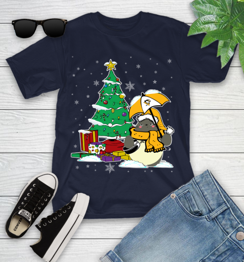 Pittsburgh Penguins NHL Hockey Cute Tonari No Totoro Christmas Sports Youth T-Shirt 2