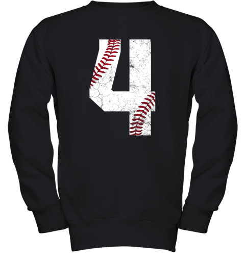 Kids 4th Birthday Shirt Baseball Boys Kids Four 4 Fourth Gift Youth Sweatshirt