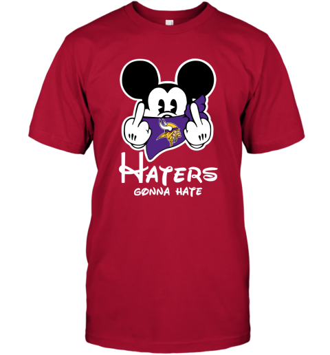 NFL Minnesota Vikings Haters Gonna Hate Mickey Mouse Disney Football T Shirt 2J3r4TGIJrI classic t shirt 2 95 151514 front red