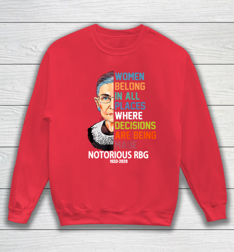 Notorious RBG 1933  2020 Women Belong In All Places Ruth Bader Ginsburg Sweatshirt 7
