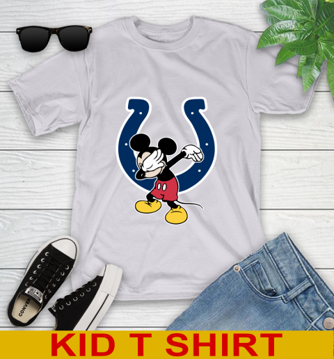 Indianapolis Colts NFL Football Dabbing Mickey Disney Sports Youth T-Shirt 5