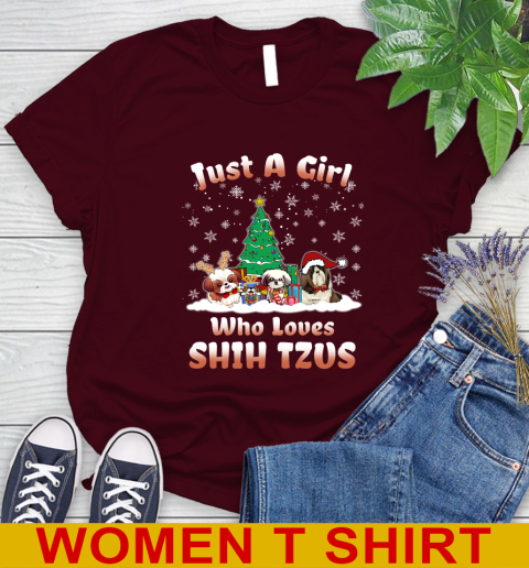 Christmas Just a girl who love shih tzus dog pet lover 231