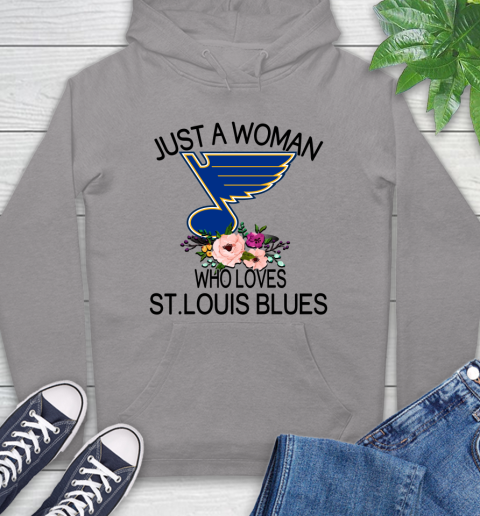 NHL Just A Woman Who Loves St.Louis Blues Hockey Sports Hoodie 4