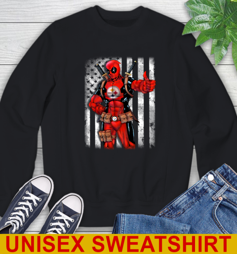 NFL Football Pittsburgh Steelers Deadpool American Flag Shirt Sweatshirt