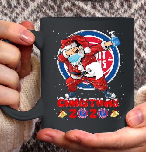 Detroit Pistons Funny Santa Claus Dabbing Christmas 2020 NBA Ceramic Mug 11oz 2
