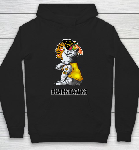 NHL My Cat Loves Chicago Blackhawks Hockey Hoodie