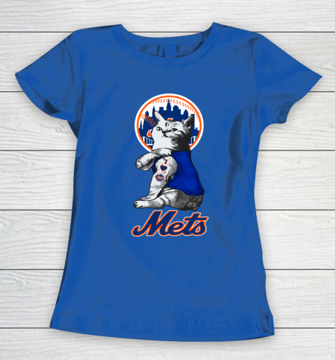 MLB Baseball My Cat Loves New York Mets Women's T-Shirt 8