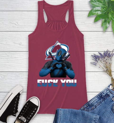 NHL Colorado Avalanche Deadpool Love You Fuck You Hockey Sports Racerback Tank 7