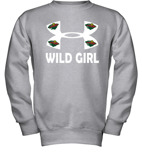 NHL Minnesota Wild Girl Under Armour Hockey Sports 05jGKLPqUY0 youth sweatshirt 47 95 151514 front sport grey
