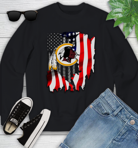 Washington Redskins NFL Football American Flag Youth Sweatshirt