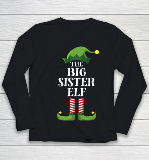 Big Sister Elf Matching Family Group Christmas Party Pajama Youth Long Sleeve