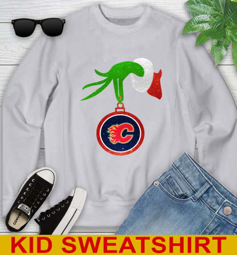 Calgary Flames Grinch Merry Christmas NHL Hockey Youth Sweatshirt 4