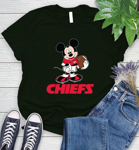 NFL Football Kansas City Chiefs Cheerful Mickey Mouse Shirt Women's T-Shirt 6