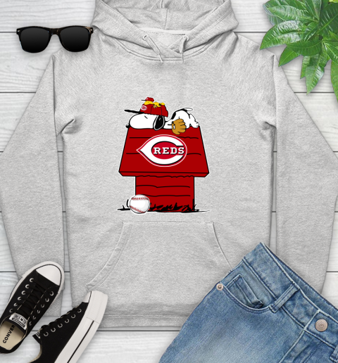 MLB Cincinnati Reds Snoopy Woodstock The Peanuts Movie Baseball T Shirt Youth Hoodie
