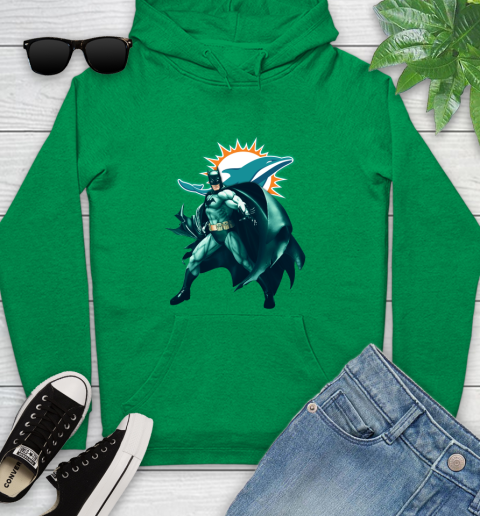 NFL Batman Football Sports Miami Dolphins Youth Hoodie 7