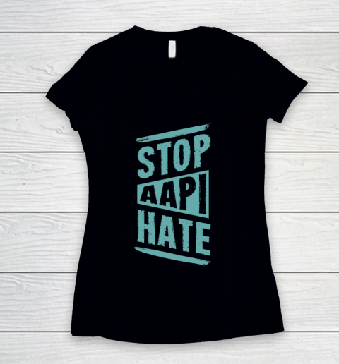 Stop AAPI Hate Cool Asian American Pride Women's V-Neck T-Shirt